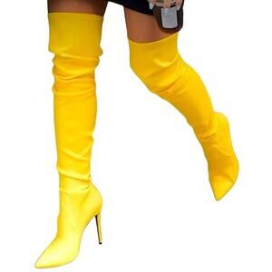 Steve Madden Women's Yellow Viktory Over-The-Knee Boots New without tags Size 6